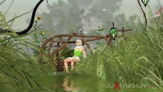 Gorący seks! Podekscytowany piękna wróżka i krasnolud w miejscowości